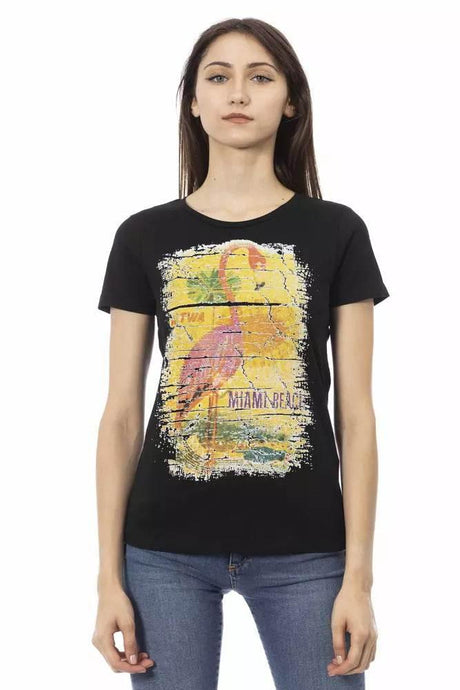 Trussardi Action Black Cotton Women T-Shirt - Hilstor