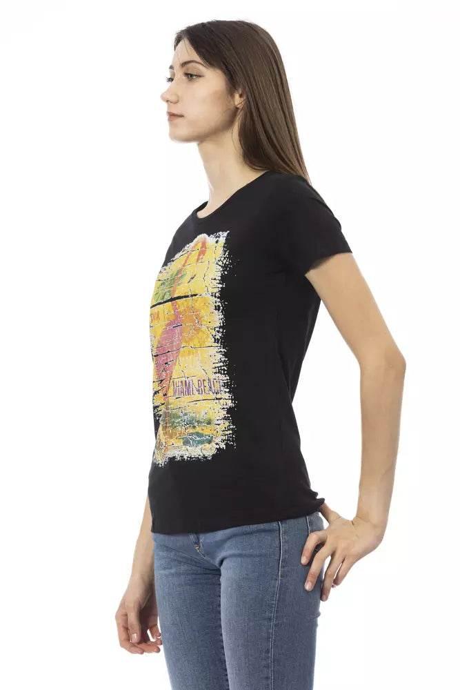 Trussardi Action Black Cotton Women T-Shirt - Hilstor