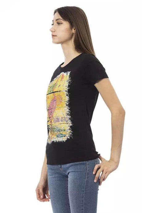 Trussardi Action Black Cotton Women T-Shirt - Hilstor