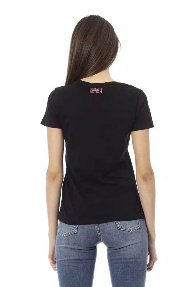 Trussardi Action Black Cotton Women T-Shirt - Hilstor