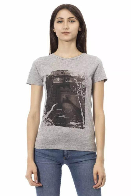 Trussardi Action Gray Cotton Women T-Shirt - Hilstor