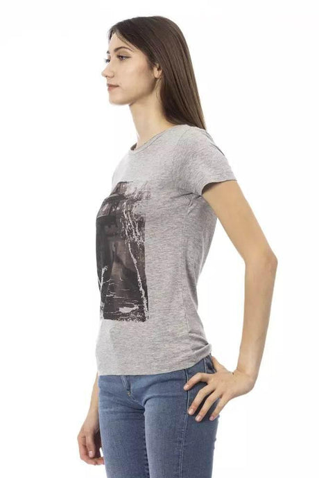 Trussardi Action Gray Cotton Women T-Shirt - Hilstor