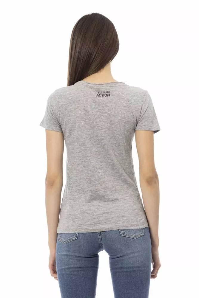 Trussardi Action Gray Cotton Women T-Shirt - Hilstor