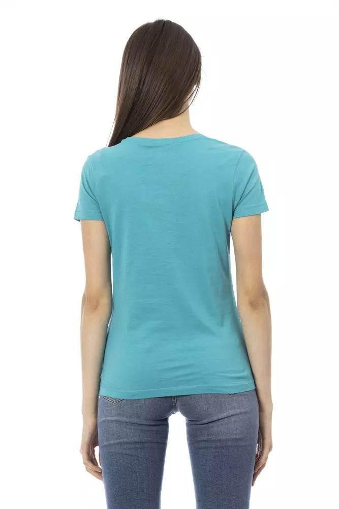 Trussardi Action Light Blue Cotton Women T-Shirt - Hilstor
