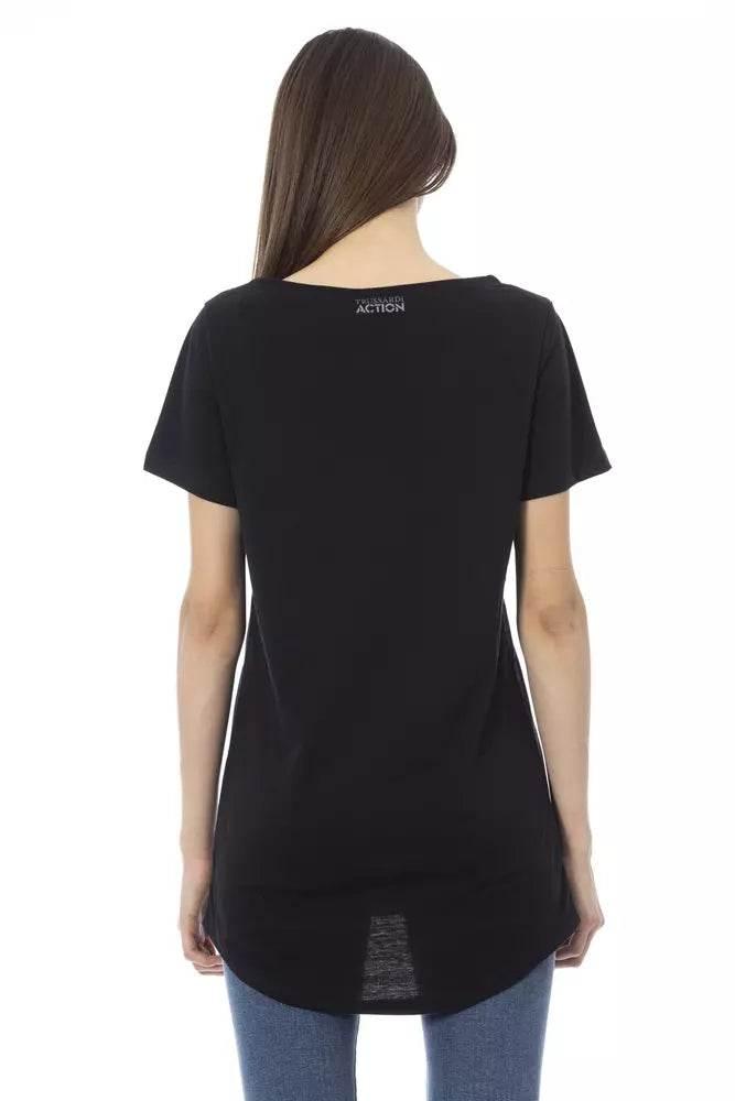 Trussardi Action Black Cotton Women T-Shirt - Hilstor