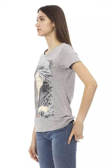Trussardi Action Gray Cotton Women T-Shirt - Hilstor