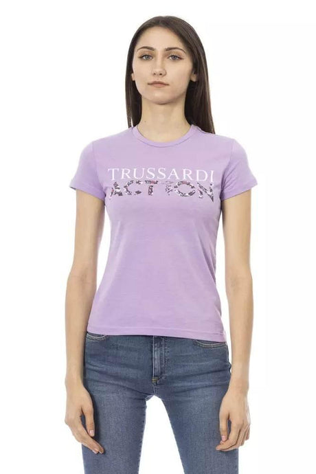 Trussardi Action Purple Cotton Women T-Shirt - Hilstor