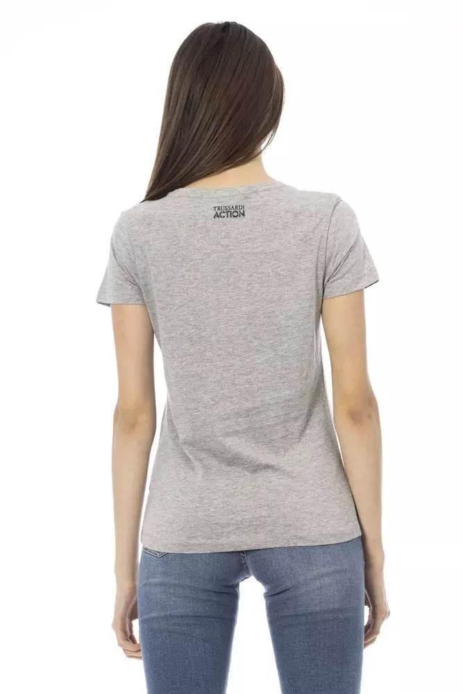 Trussardi Action Gray Cotton Women T-Shirt - Hilstor