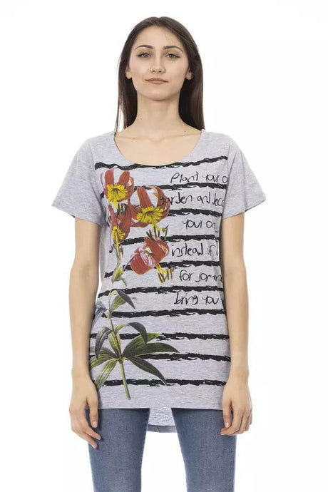 Trussardi Action Gray Cotton Women T-Shirt - Hilstor