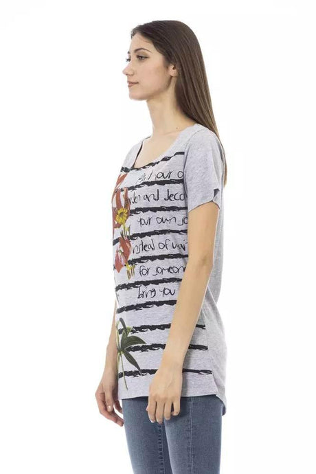 Trussardi Action Gray Cotton Women T-Shirt - Hilstor