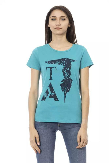 Trussardi Action Light Blue Cotton Women T-Shirt - Hilstor