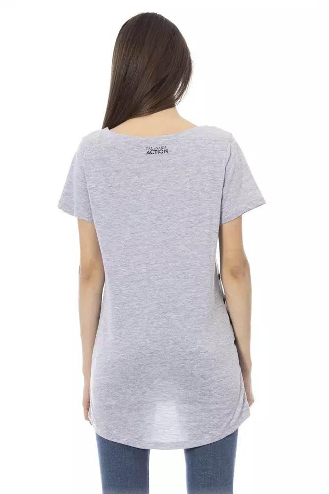 Trussardi Action Gray Cotton Women T-Shirt - Hilstor