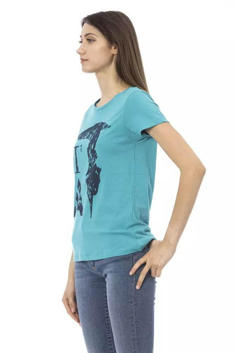 Trussardi Action Light Blue Cotton Women T-Shirt - Hilstor