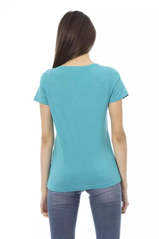 Trussardi Action Light Blue Cotton Women T-Shirt - Hilstor