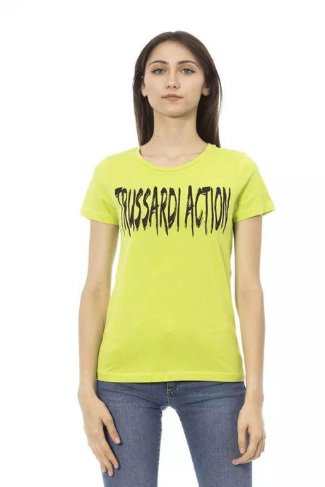 Trussardi Action Green Cotton Women T-Shirt - Hilstor