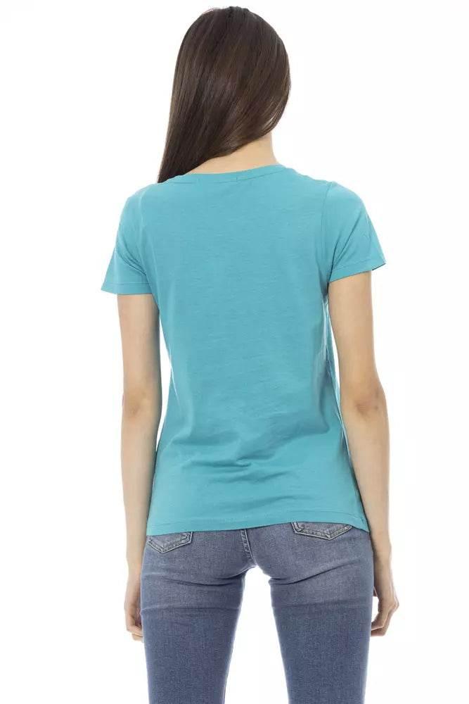 Trussardi Action Light Blue Cotton Women T-Shirt - Hilstor