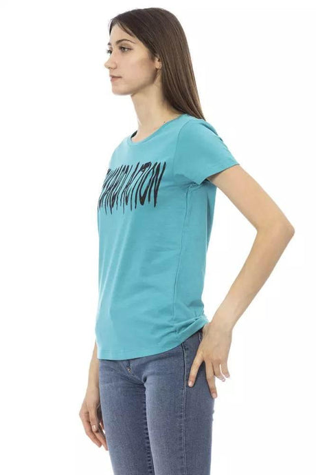 Trussardi Action Light Blue Cotton Women T-Shirt - Hilstor
