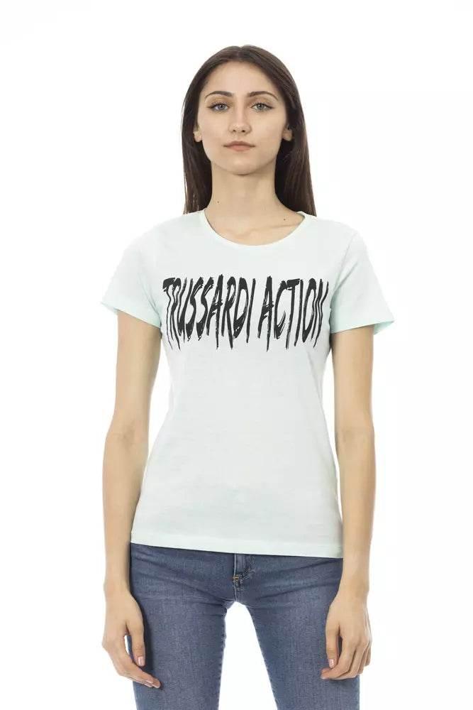 Trussardi Action Light Blue Cotton Women T-Shirt - Hilstor