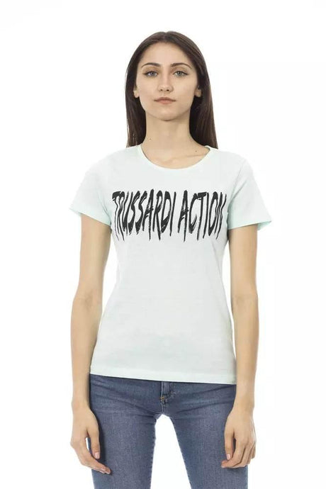 Trussardi Action Light Blue Cotton Women T-Shirt - Hilstor