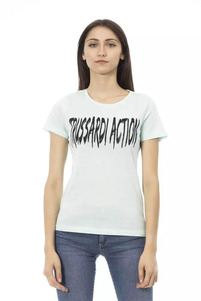 Trussardi Action Light Blue Cotton Women T-Shirt - Hilstor
