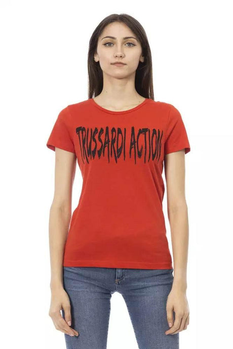 Trussardi Action Red Cotton Women T-Shirt - Hilstor