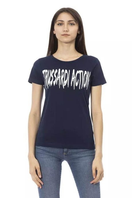Trussardi Action Blue Cotton Women T-Shirt - Hilstor
