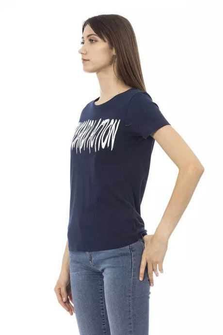 Trussardi Action Blue Cotton Women T-Shirt - Hilstor