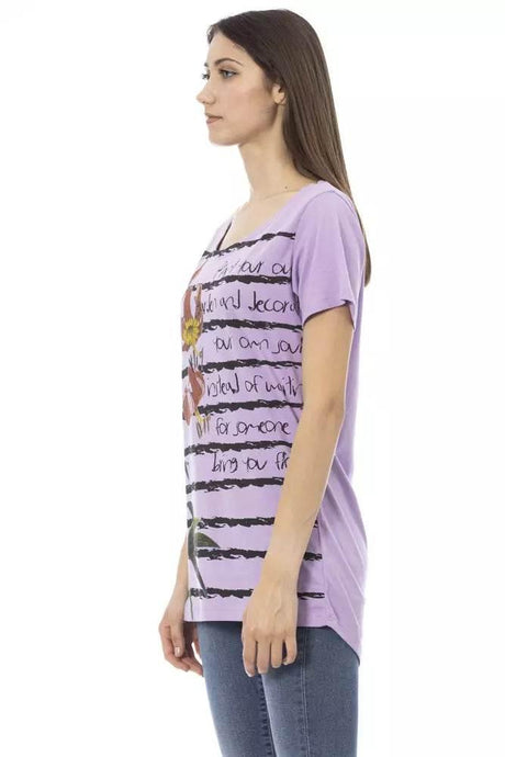 Trussardi Action Purple Cotton Women T-Shirt - Hilstor