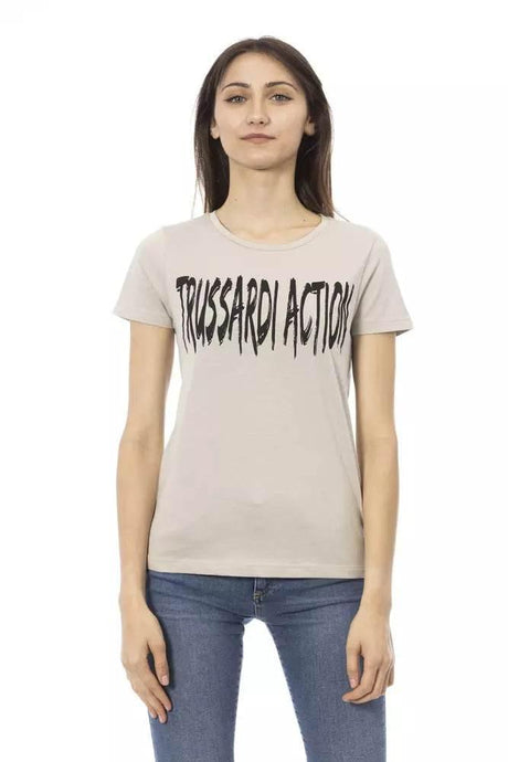 Trussardi Action Beige Cotton Women T-Shirt - Hilstor