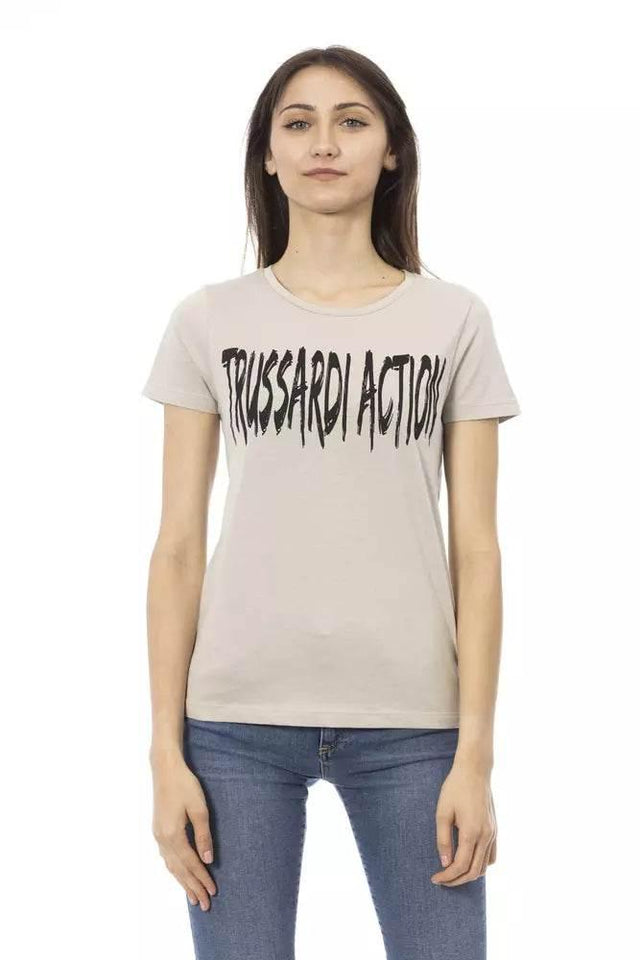 Trussardi Action Beige Cotton Women T-Shirt - Hilstor