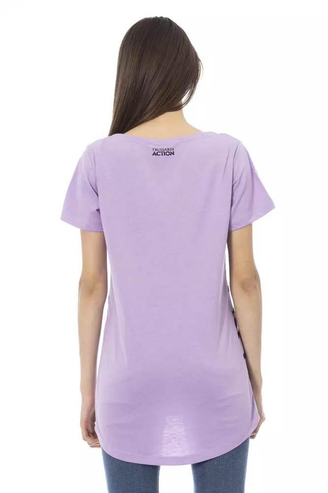 Trussardi Action Purple Cotton Women T-Shirt - Hilstor