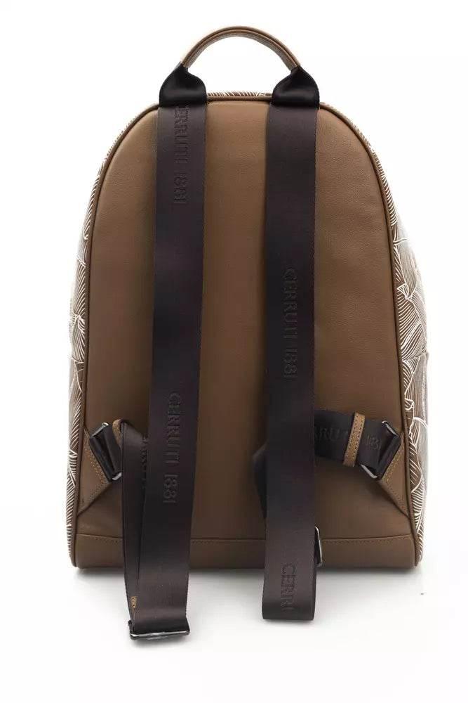 Cerruti 1881 Brown Leather Men Backpack - Hilstor