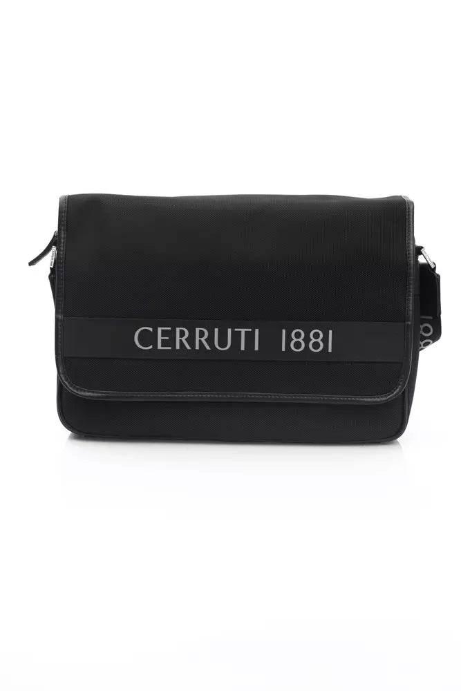 Cerruti 1881 Black Leather Men Messenger Bag - Hilstor