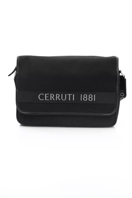 Cerruti 1881 Black Leather Men Messenger Bag - Hilstor