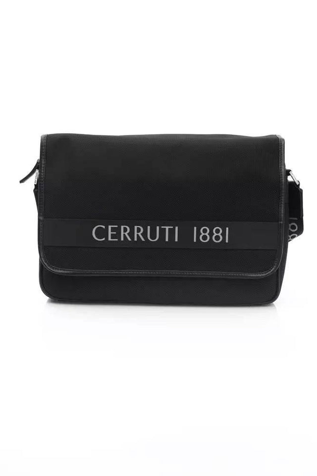 Cerruti 1881 Black Leather Men Messenger Bag - Hilstor