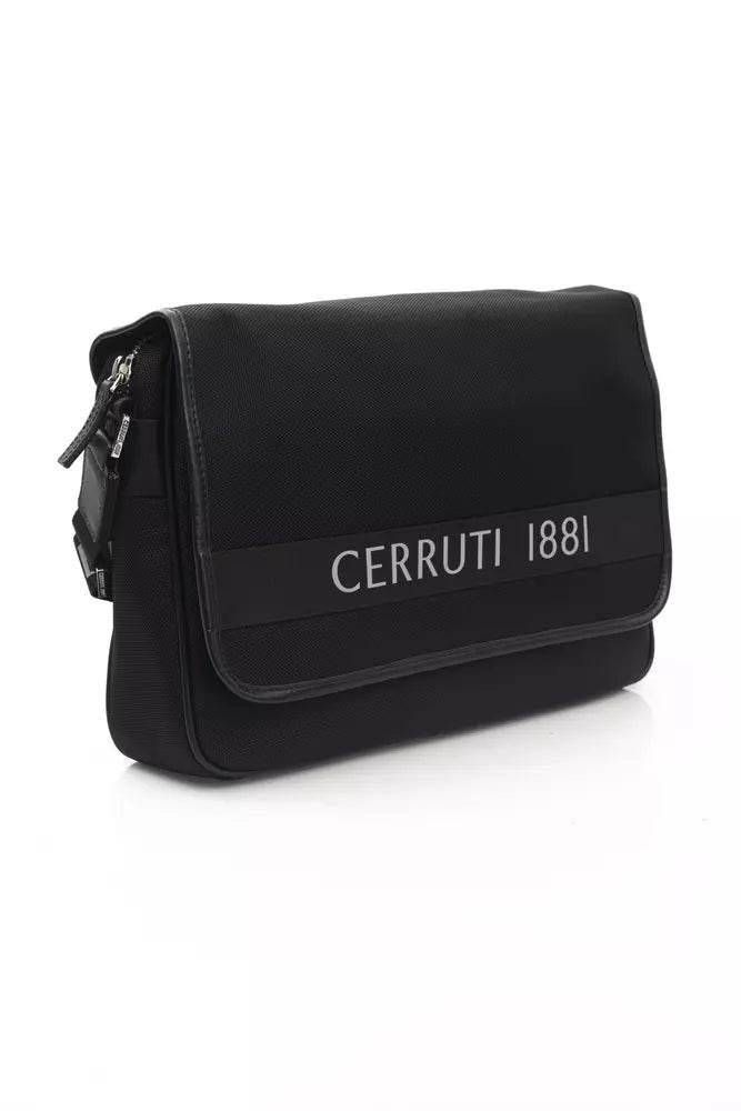 Cerruti 1881 Black Leather Men Messenger Bag - Hilstor