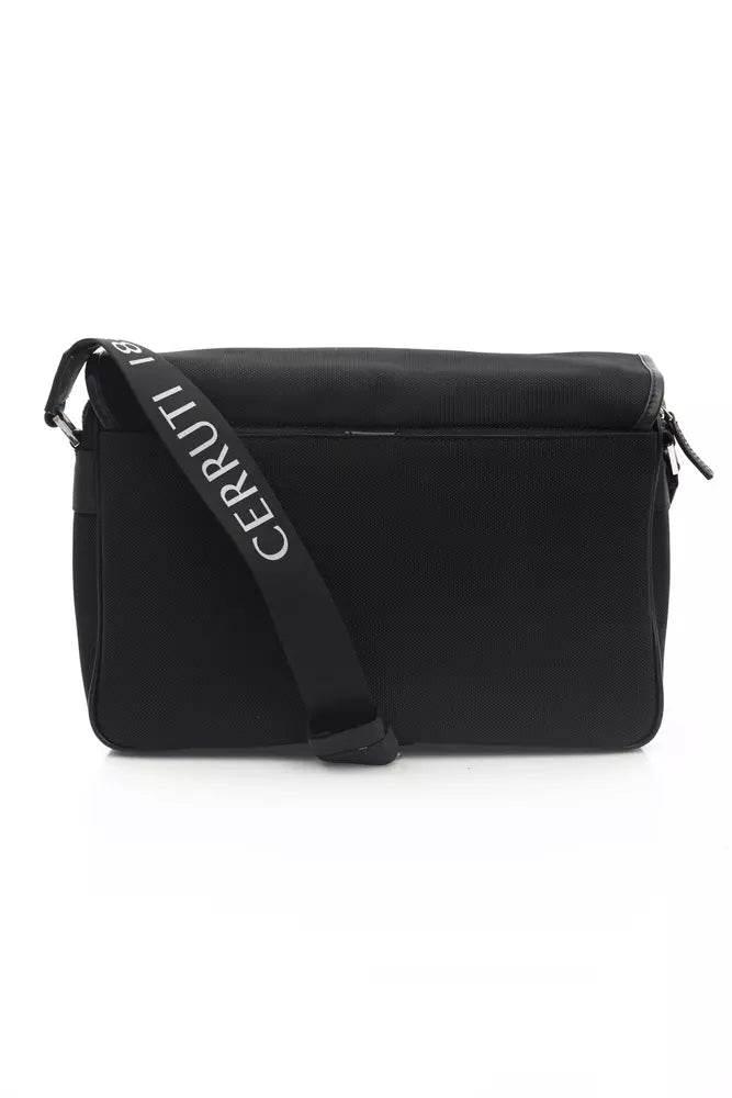 Cerruti 1881 Black Leather Men Messenger Bag - Hilstor