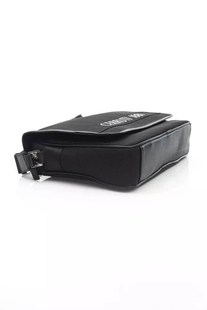 Cerruti 1881 Black Leather Men Messenger Bag - Hilstor