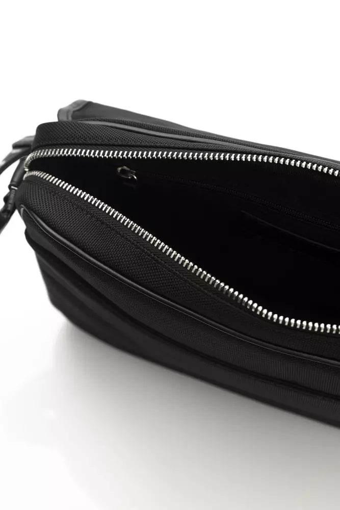 Cerruti 1881 Black Leather Men Messenger Bag - Hilstor