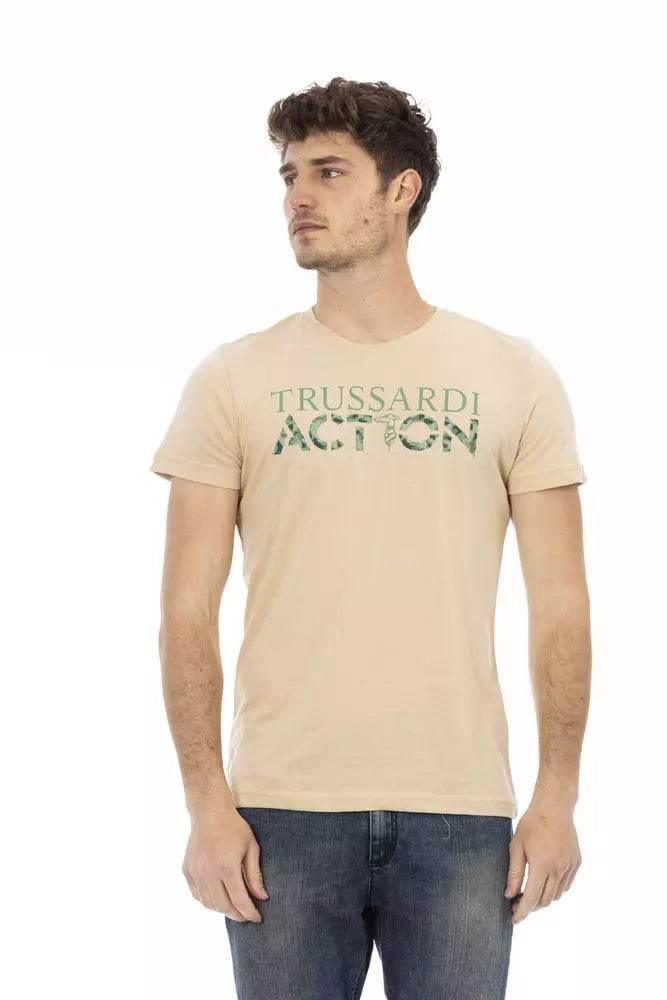 Trussardi Action Beige Cotton Men T-Shirt - Hilstor