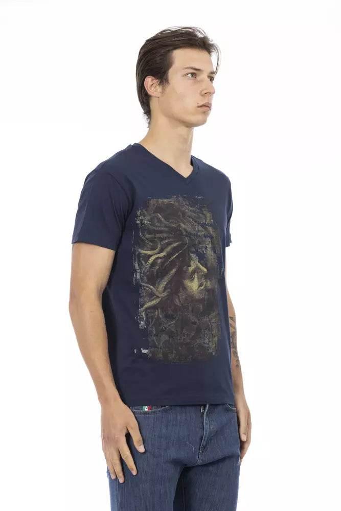 Trussardi Action Blue Cotton Men T-Shirt - Hilstor