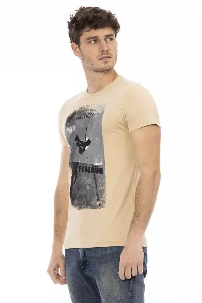 Trussardi Action Beige Cotton Men T-Shirt - Hilstor