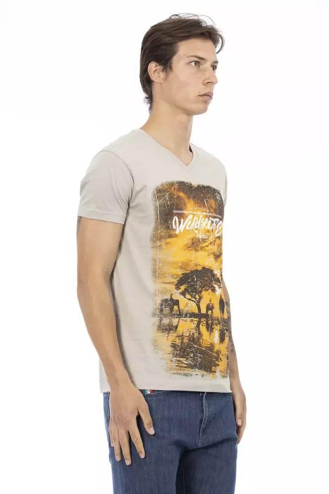 Trussardi Action Beige Cotton Men T-Shirt - Hilstor