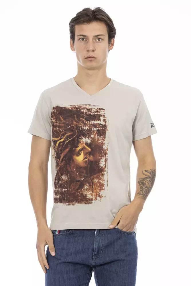 Trussardi Action Beige Cotton Men T-Shirt - Hilstor
