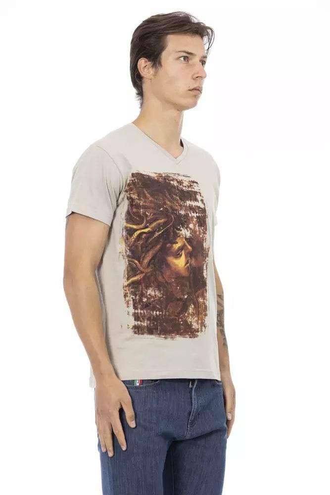 Trussardi Action Beige Cotton Men T-Shirt - Hilstor