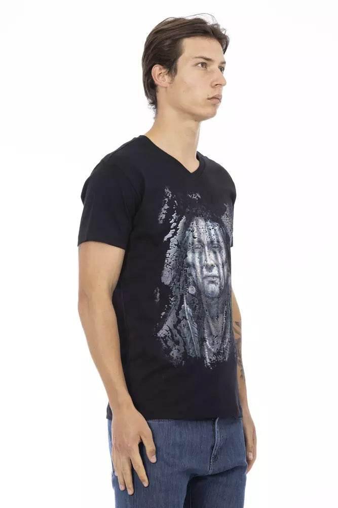 Trussardi Action Black Cotton Men T-Shirt - Hilstor