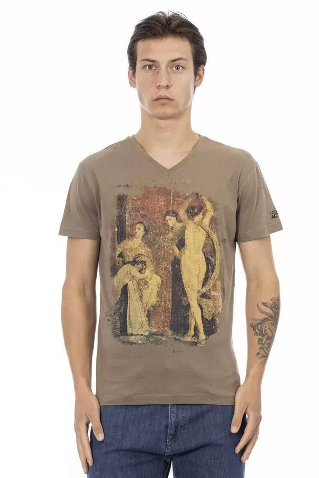 Trussardi Action Brown Cotton Men's T-Shirt - Hilstor