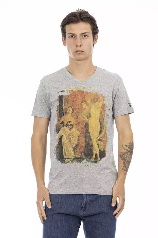 Trussardi Action Gray Cotton Men's T-Shirt - Hilstor