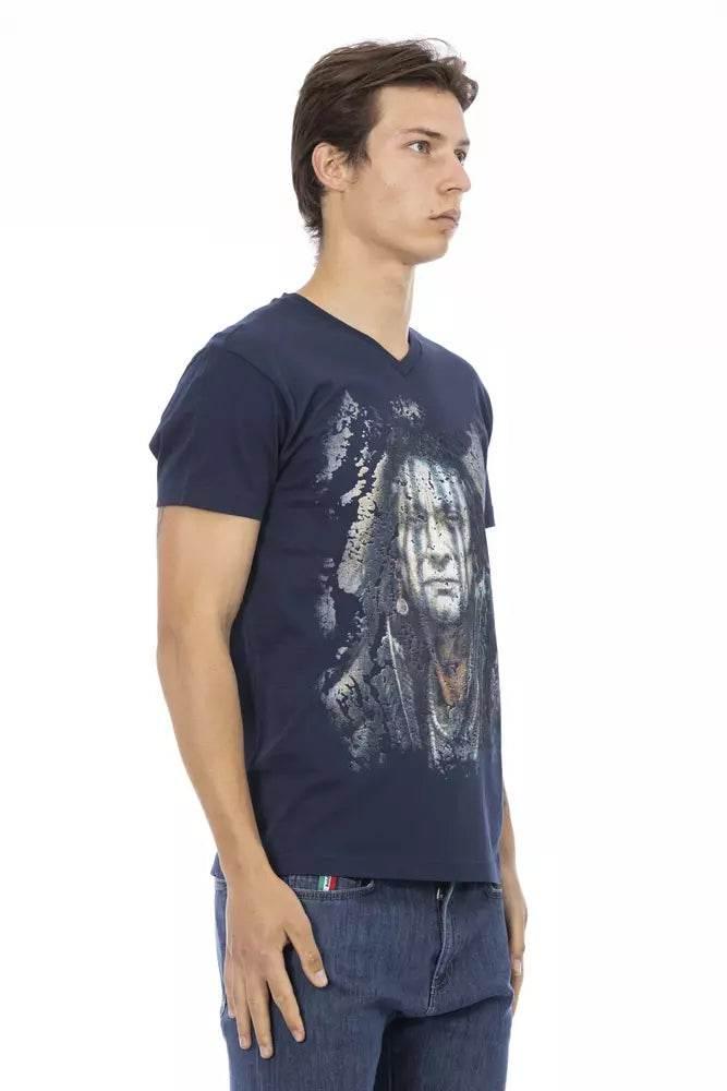 Trussardi Action Blue Cotton Men T-Shirt - Hilstor