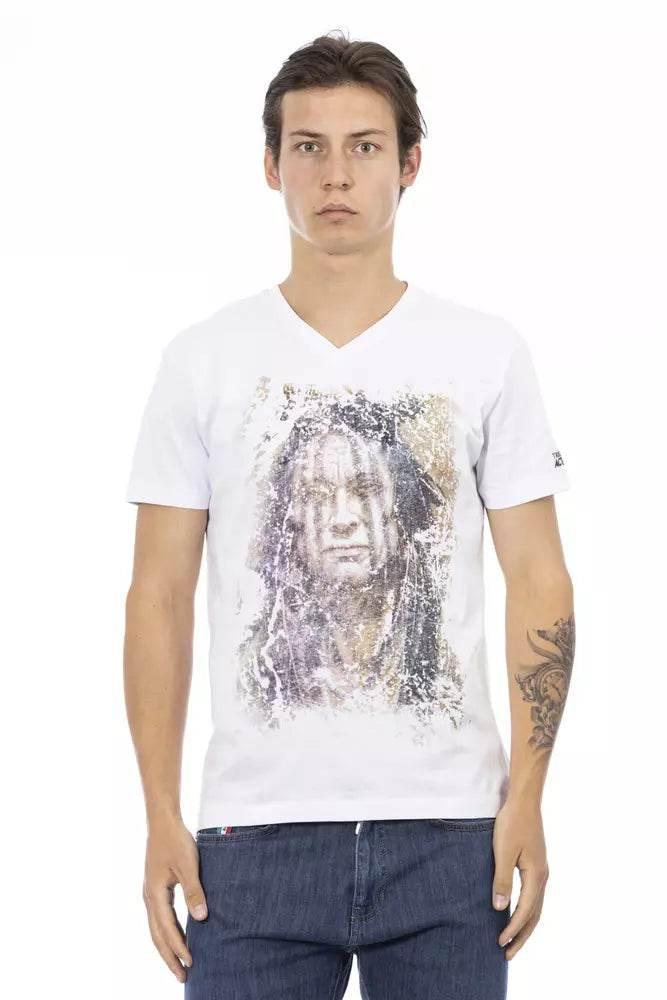 Trussardi Action White Cotton Men T-Shirt - Hilstor